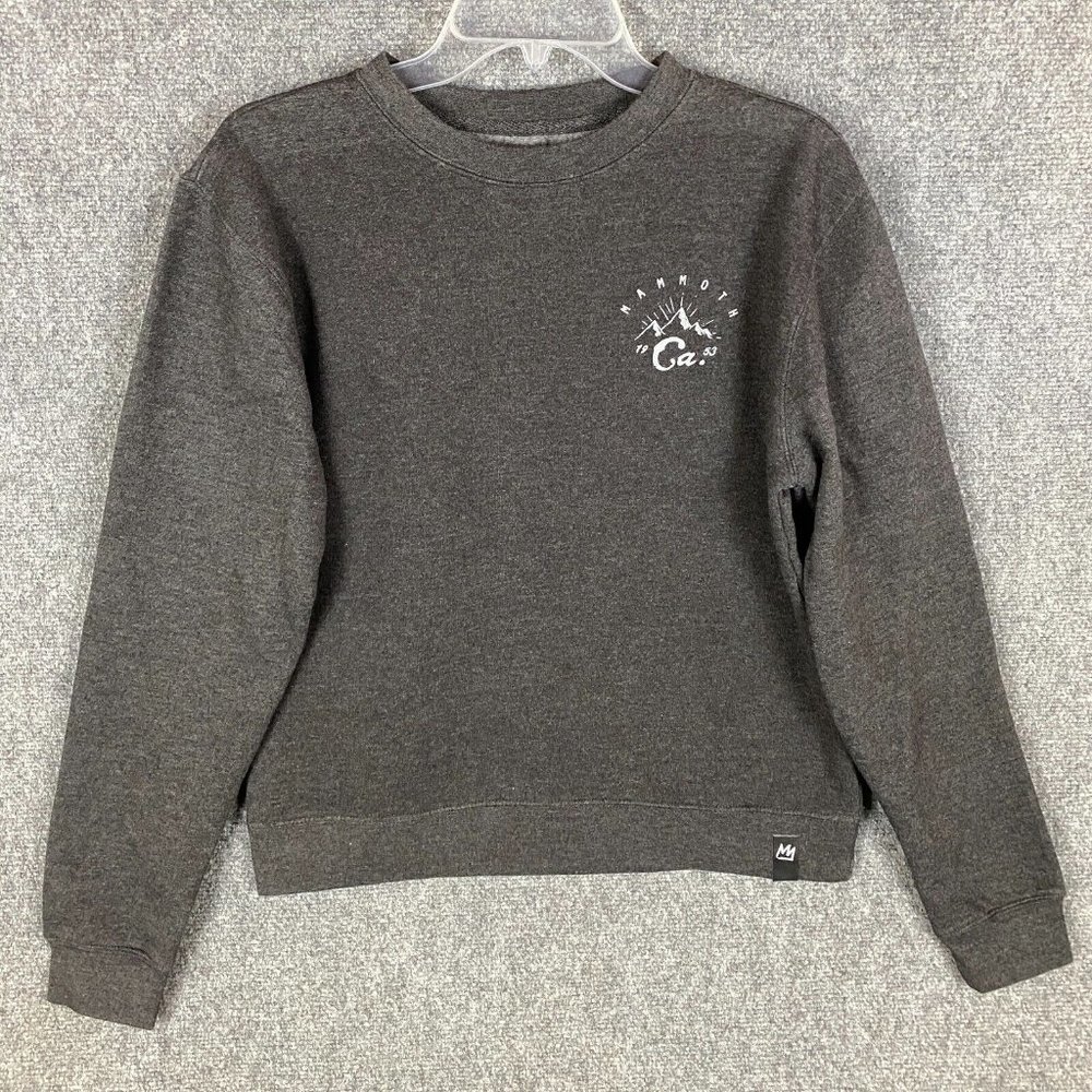 Mammoth Sweatshirt Women's Small Pullover Cotton Blend Gray Crew Neck S